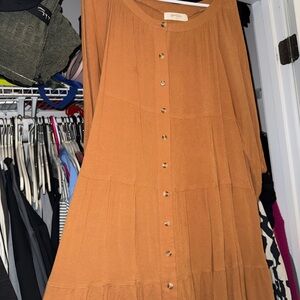 Orange Button-Down Dress